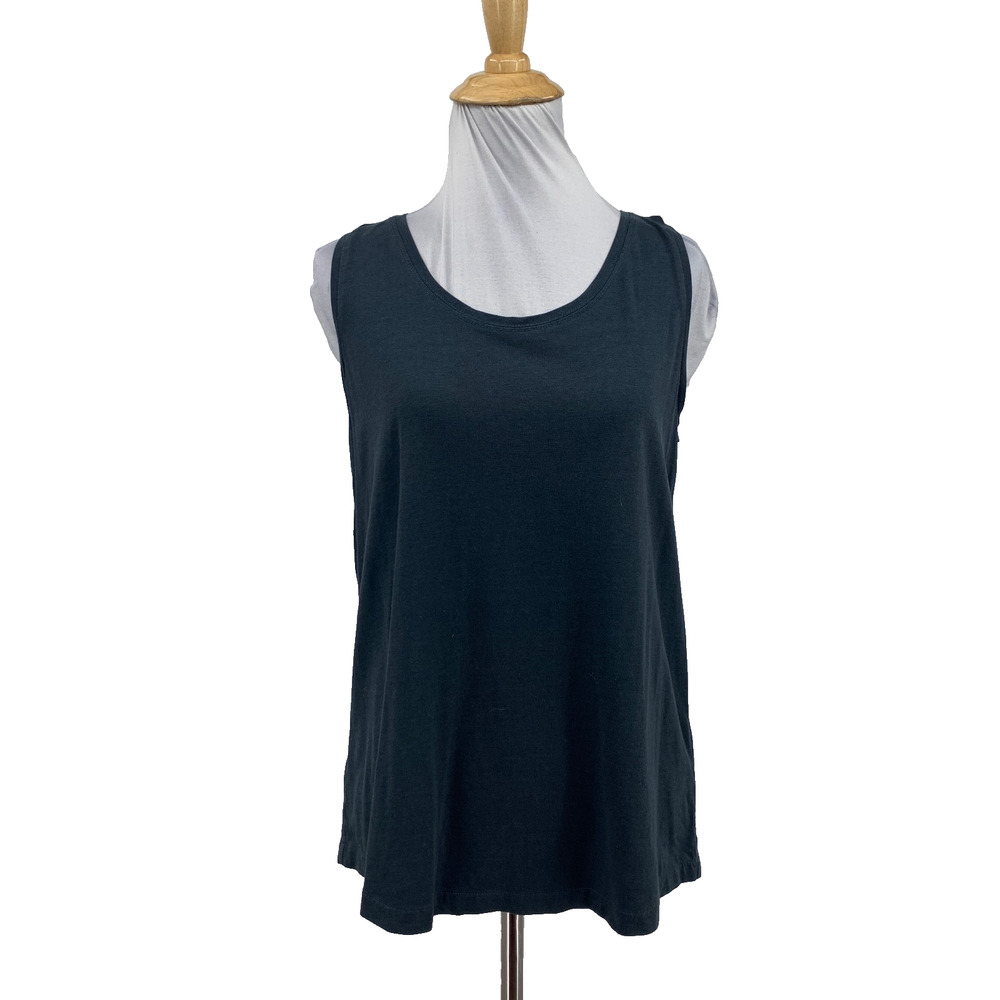 Free Fly Tank Top Womens M Medium Spruce Cotton Blend Wide Strap Curved Comfort